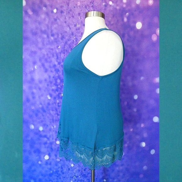NWT Meri Skye Teal Tank Lace Bottom Size 2X - Picture 5 of 11